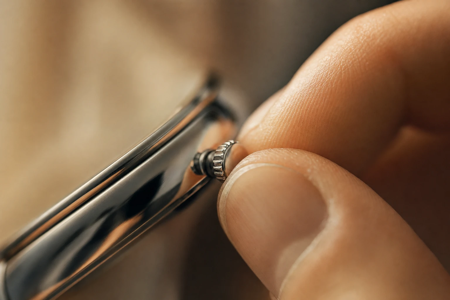 Sem rotor, o movimento fica mais baixo. É o que permite os 8,2 mm.
